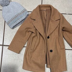 SHEIN Girls Camel Brown Peacoat